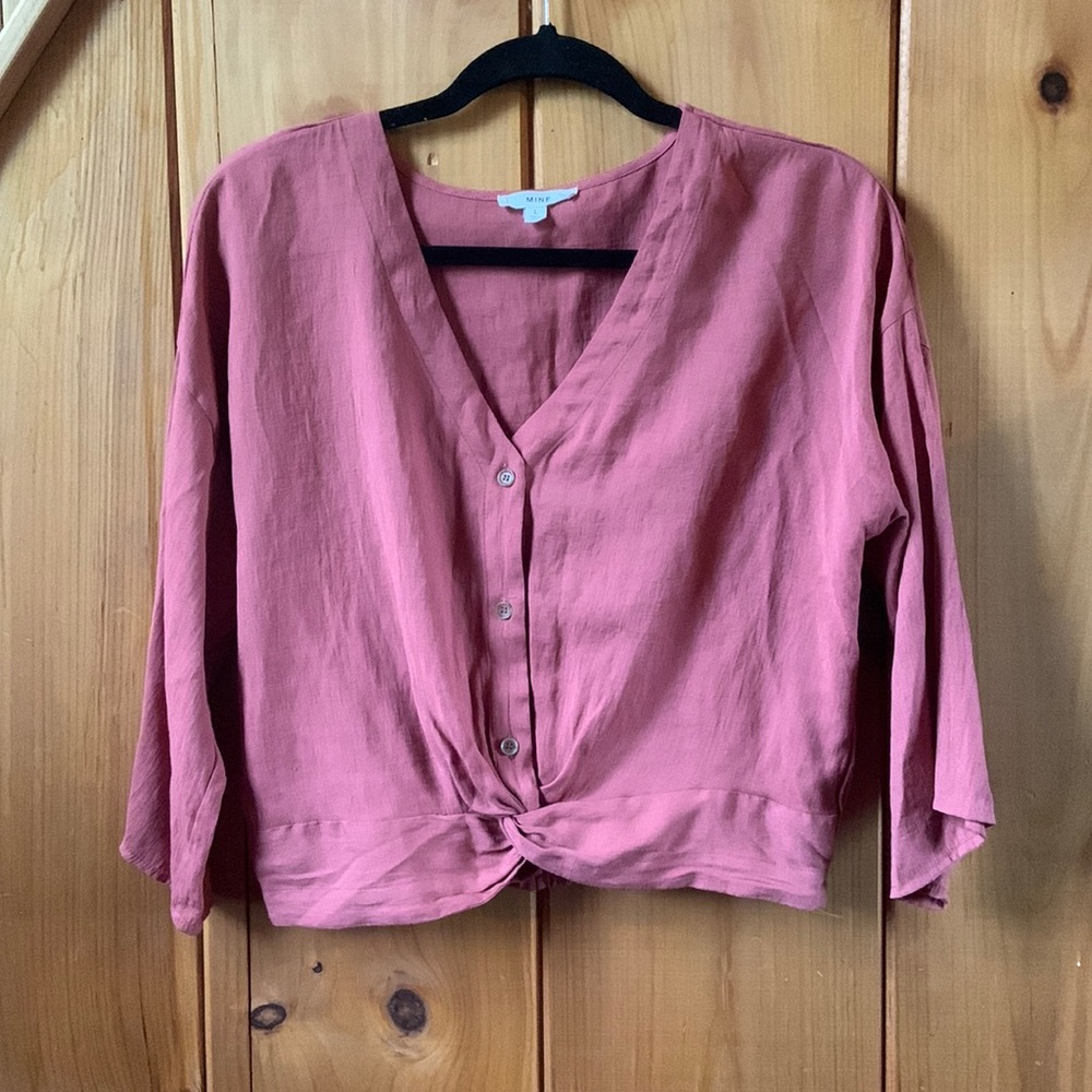 Mine, salmon colored, button front top